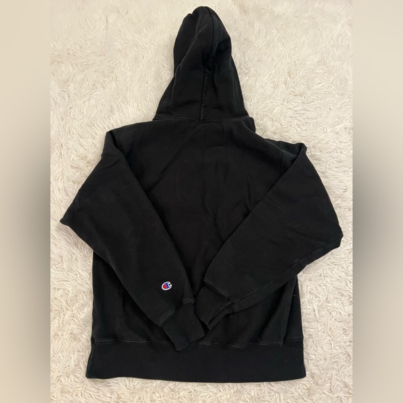 Men’s Champion Reverse Weave Black Hoodie Medium - Picture 4 of 5